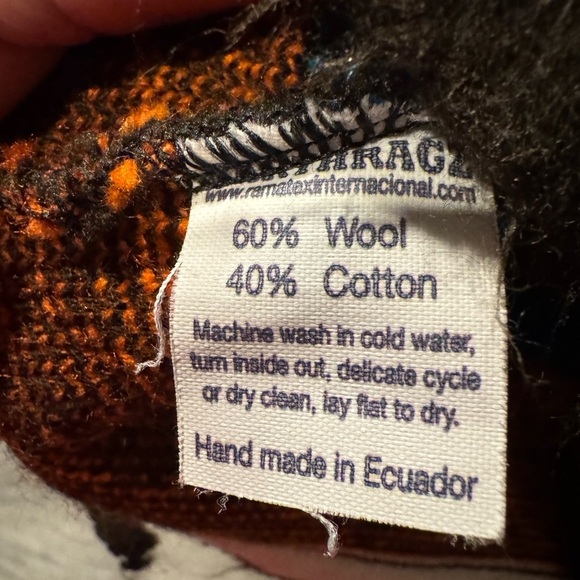 Earth Ragz Wool Cotton Blend Aztec Southwestern Hoodie Jacket Women Size Small - Picture 7 of 7